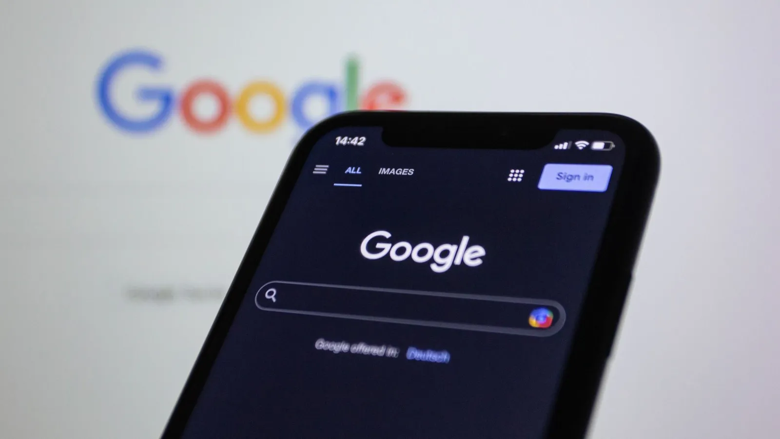 Google search open on a smartphone — where buyers look for a product before they ever visit a seller