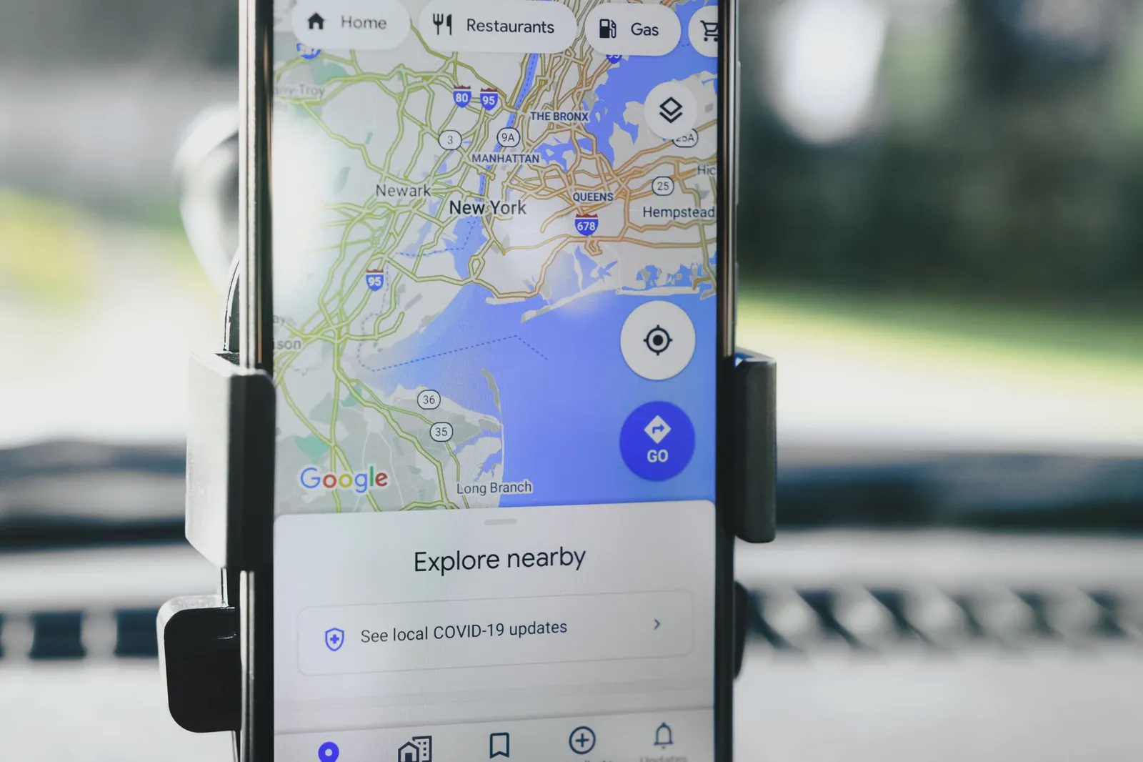 Local SEO services: customer finding a nearby business on Google Maps on a phone