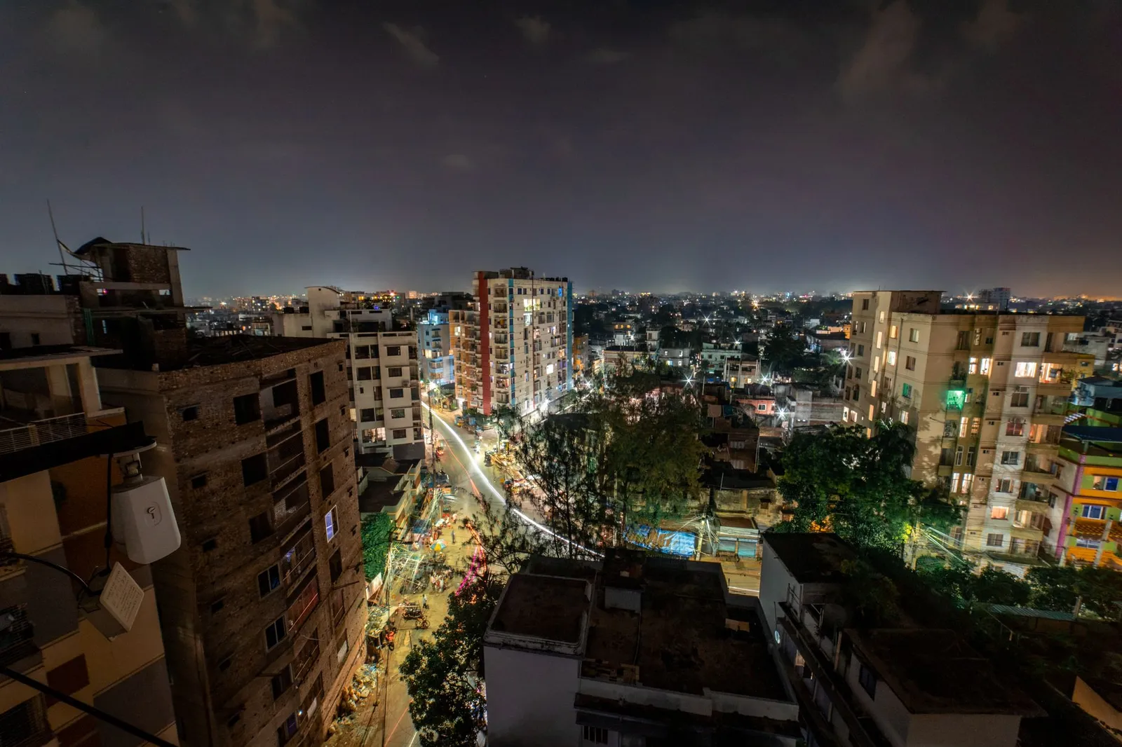 Rajshahi city lights seen from above at night — the businesses an SEO expert in Rajshahi helps get found in Google